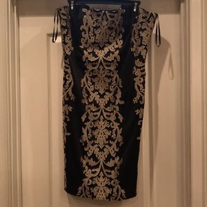 Black and Gold strapless dress